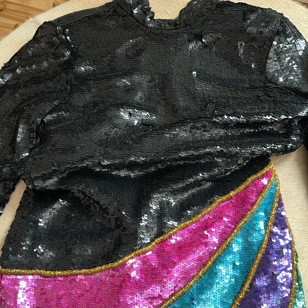 Mob wife glam dress, vintage Scarlet Rage,colorful - Picture 6 of 16